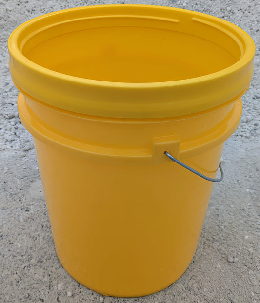 Yellow 5-Gallon Plastic Bucket with Metal Carry Handle